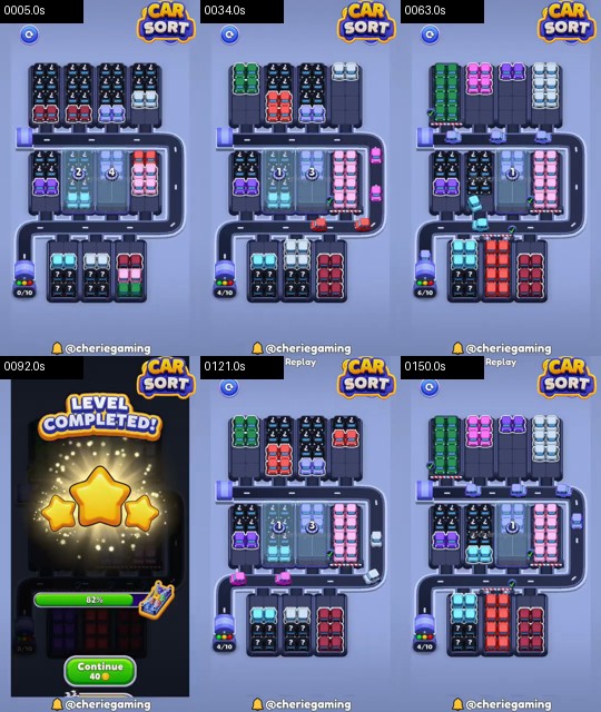 Car Sort Level 123 board analysis frames