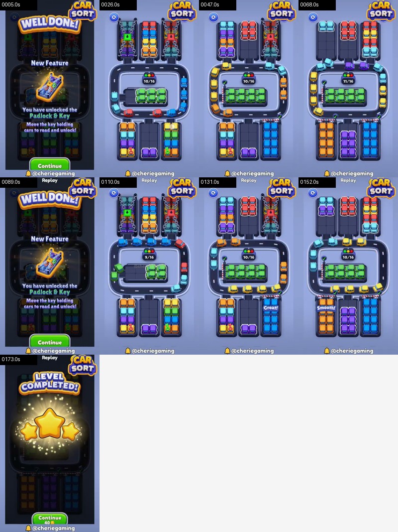 Car Sort: Color Puzzle Level 131 board analysis frames