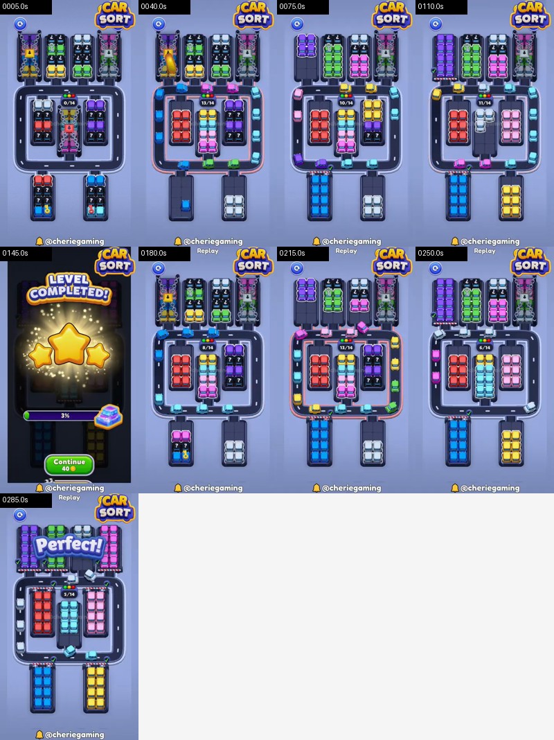 Car Sort: Color Puzzle Level 132 board analysis frames