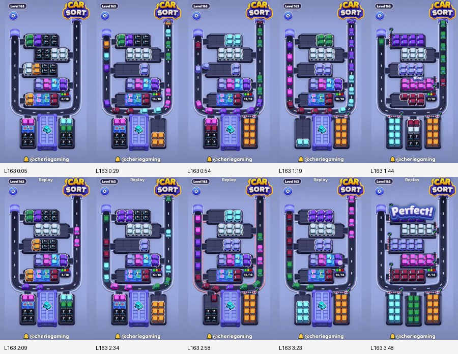 Car Sort: Color Puzzle Level 163 route reference