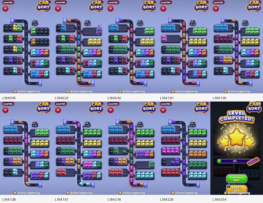 Car Sort: Color Puzzle Level 164 route reference