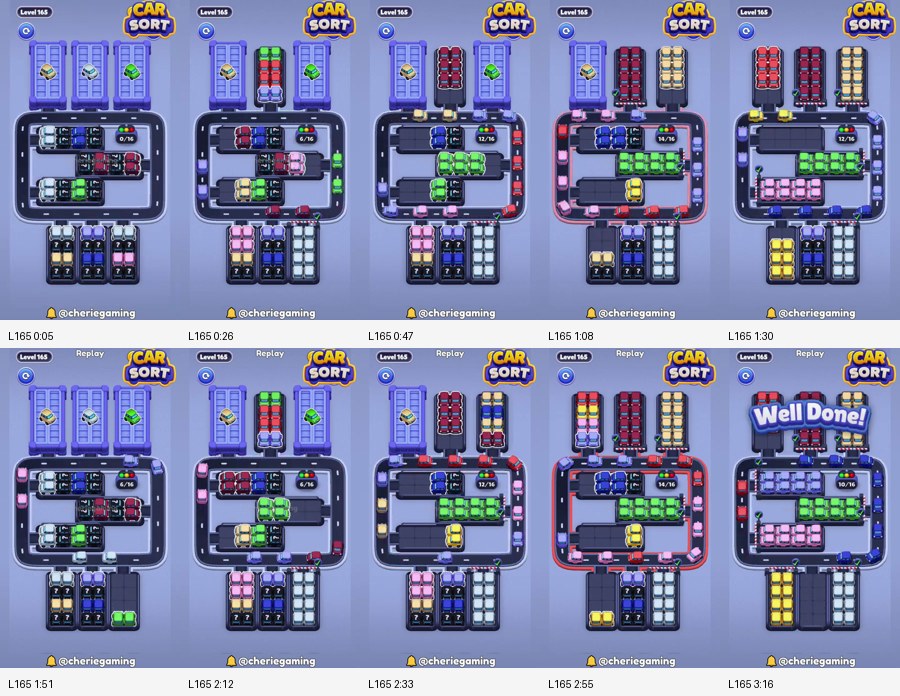 Car Sort: Color Puzzle Level 165 route reference