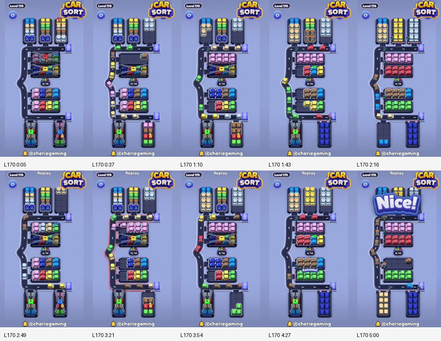 Car Sort: Color Puzzle Level 170 route reference