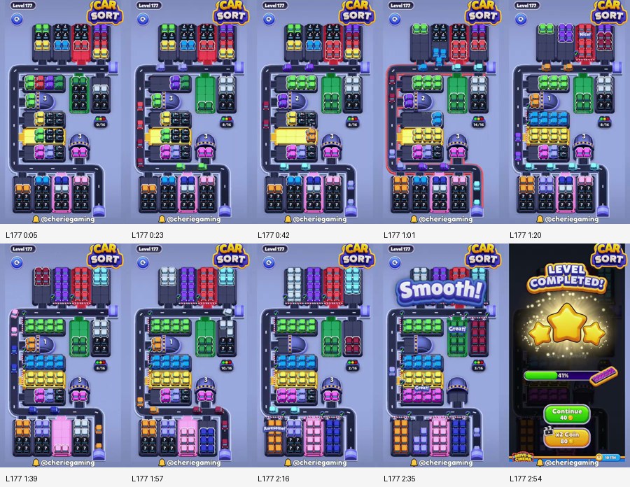 Car Sort: Color Puzzle Level 177 route reference