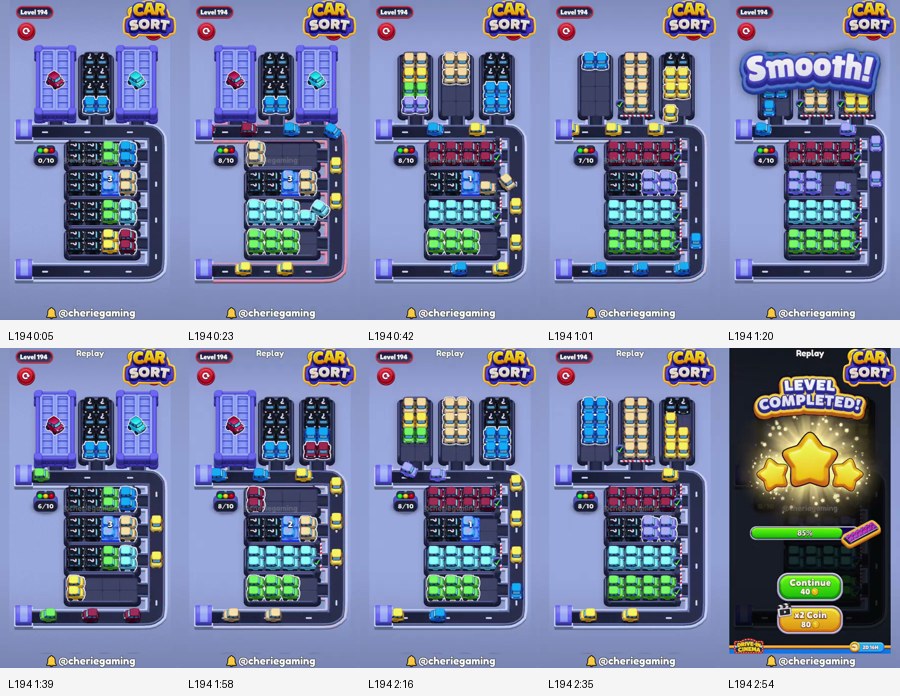 Car Sort: Color Puzzle Level 194 route reference