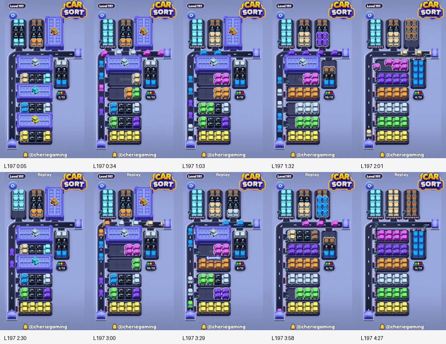 Car Sort: Color Puzzle Level 197 route reference