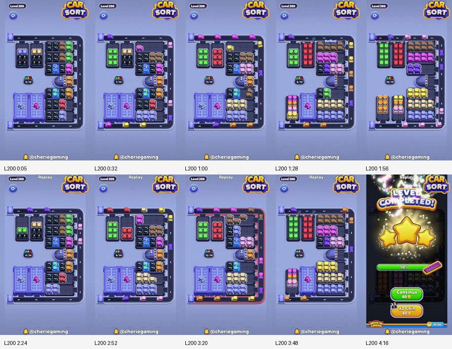 Car Sort: Color Puzzle Level 200 route reference