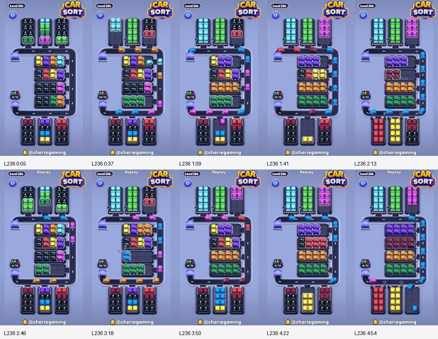 Car Sort: Color Puzzle Level 236 route reference