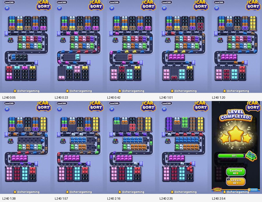 Car Sort: Color Puzzle Level 240 route reference