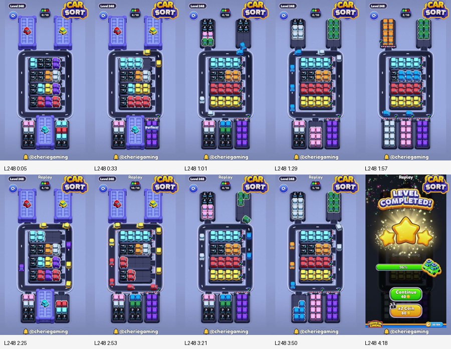 Car Sort: Color Puzzle Level 248 route reference