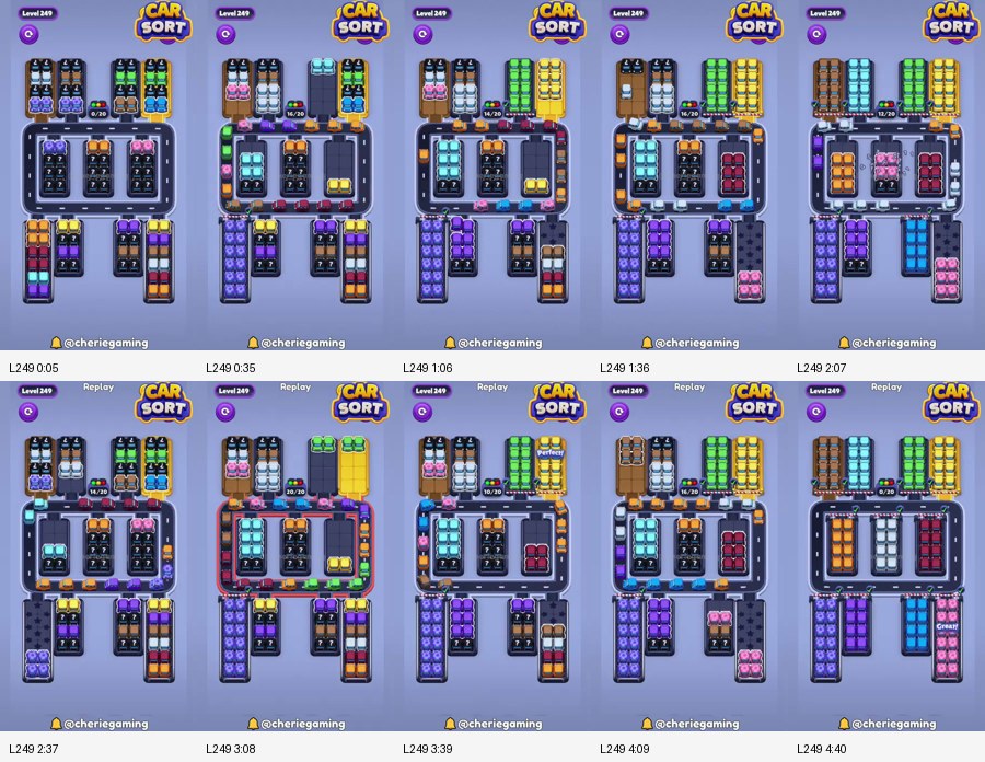 Car Sort: Color Puzzle Level 249 route reference