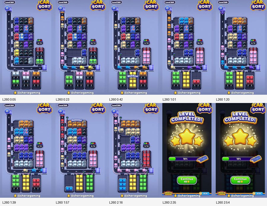 Car Sort: Color Puzzle Level 260 route reference