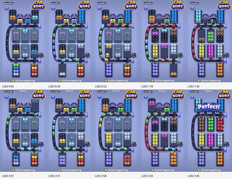 Car Sort: Color Puzzle Level 262 route reference