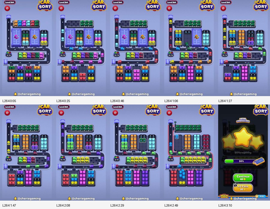 Car Sort: Color Puzzle Level 264 route reference