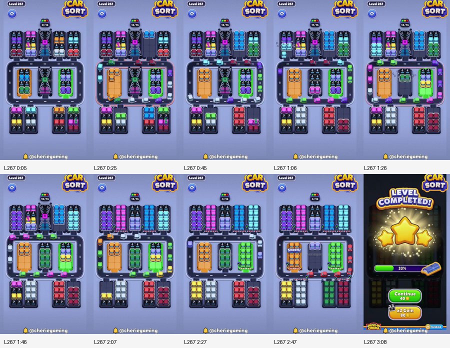 Car Sort: Color Puzzle Level 267 route reference