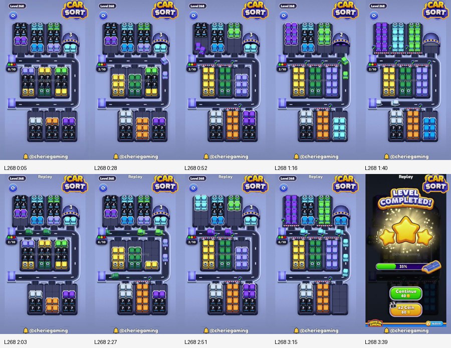 Car Sort: Color Puzzle Level 268 route reference