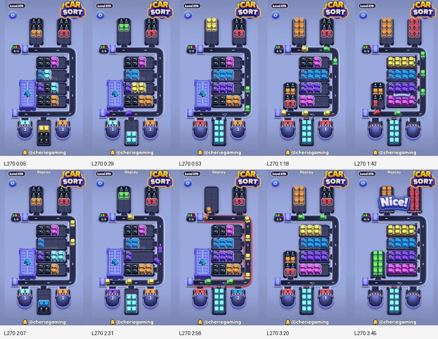 Car Sort: Color Puzzle Level 270 route reference