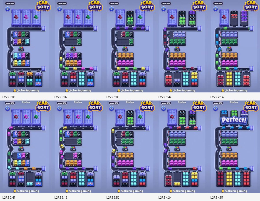 Car Sort: Color Puzzle Level 272 route reference