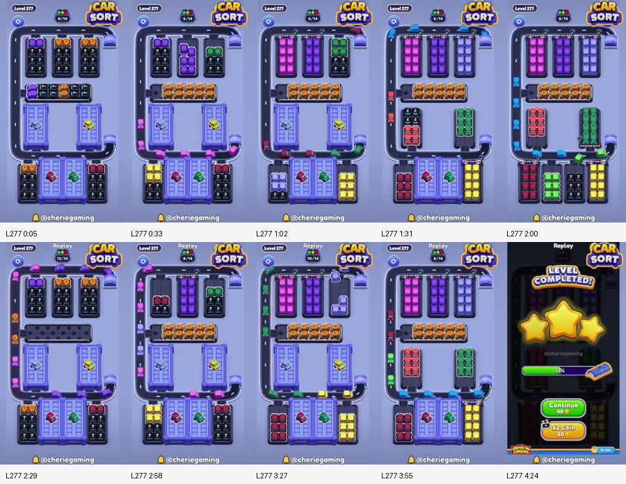 Car Sort: Color Puzzle Level 277 route reference