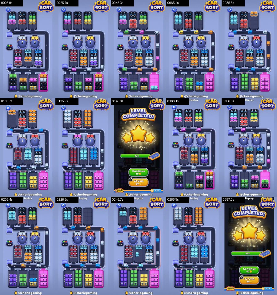 Car Sort: Color Puzzle Level 296 route reference