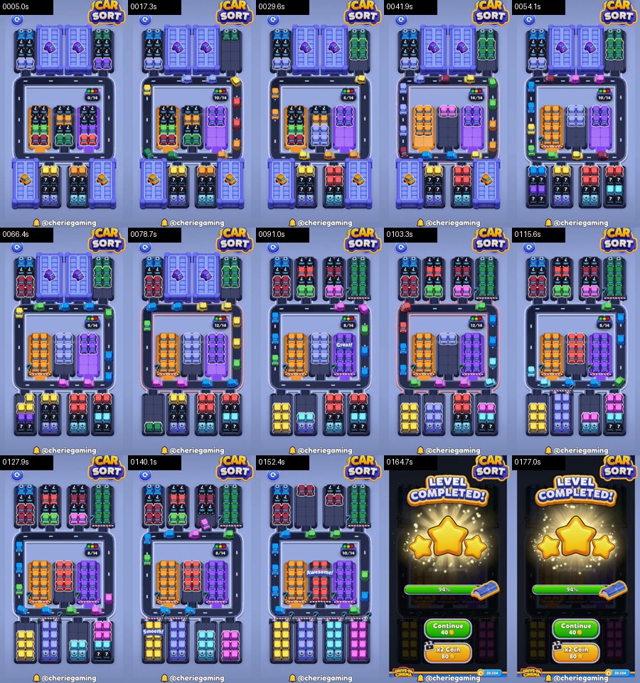 Car Sort: Color Puzzle Level 297 route reference