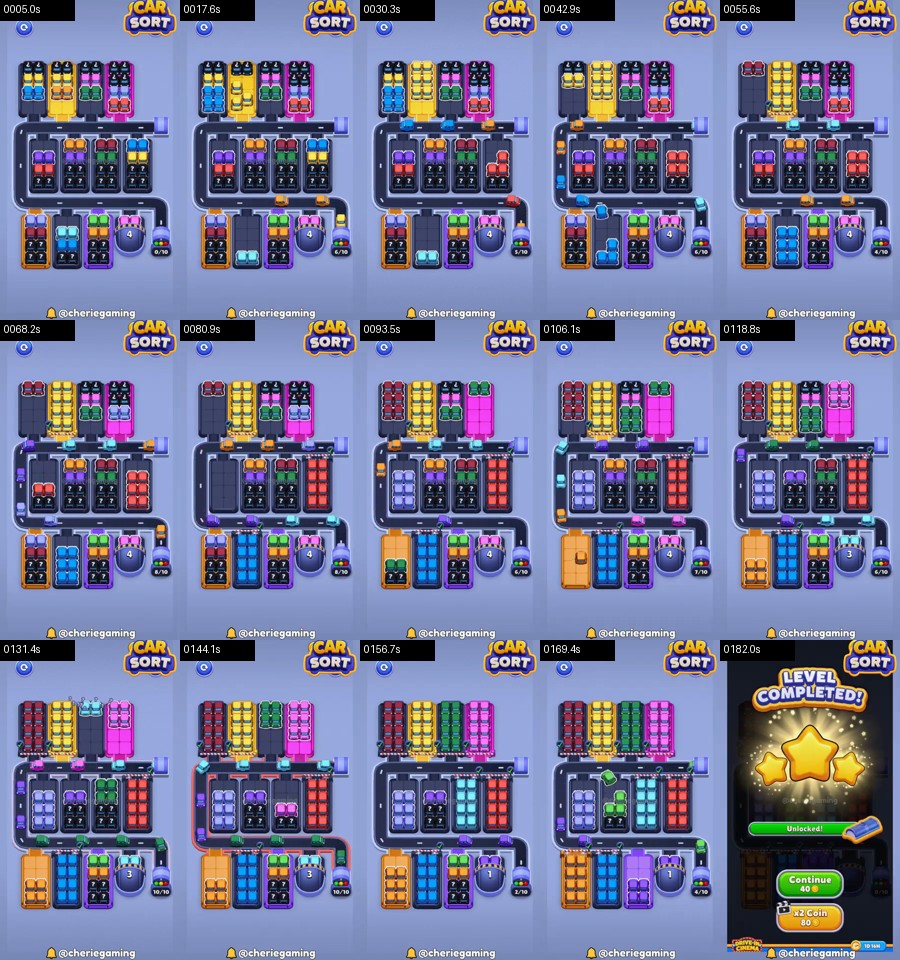 Car Sort: Color Puzzle Level 300 route reference