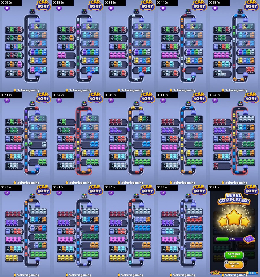 Car Sort: Color Puzzle Level 319 route reference