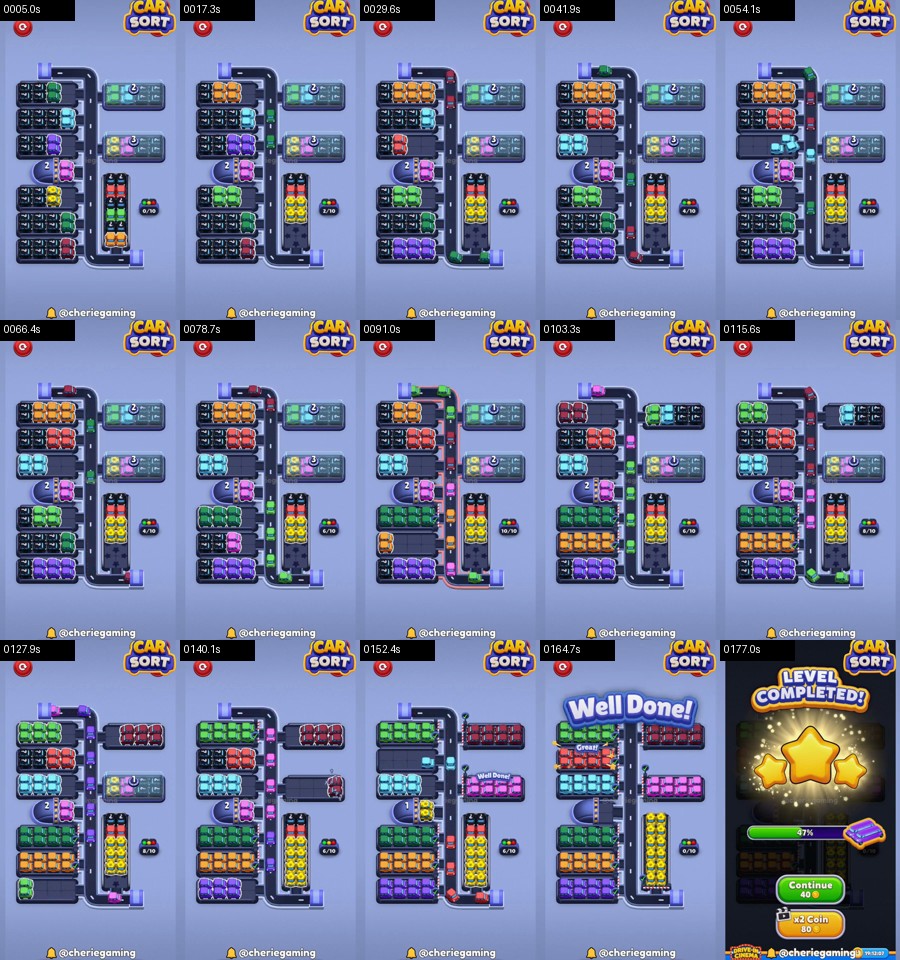 Car Sort: Color Puzzle Level 324 route reference