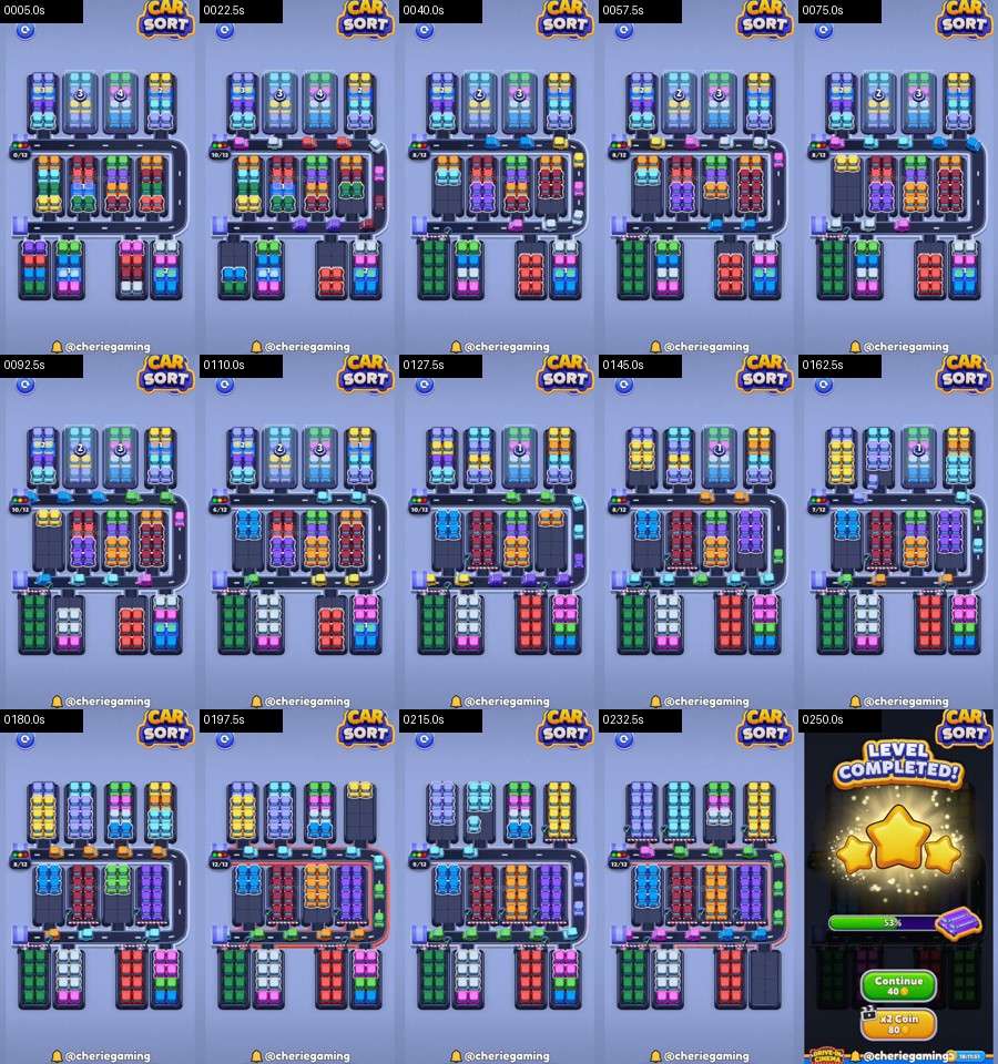 Car Sort: Color Puzzle Level 327 route reference