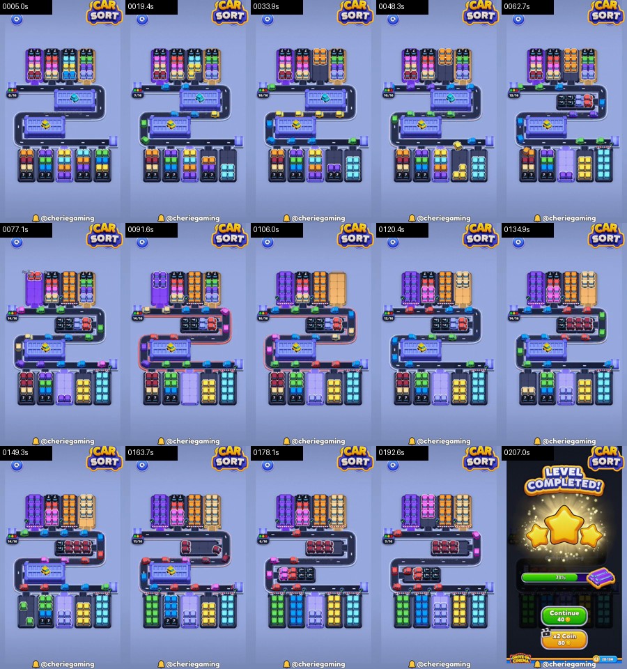 Car Sort: Color Puzzle Level 336 route reference