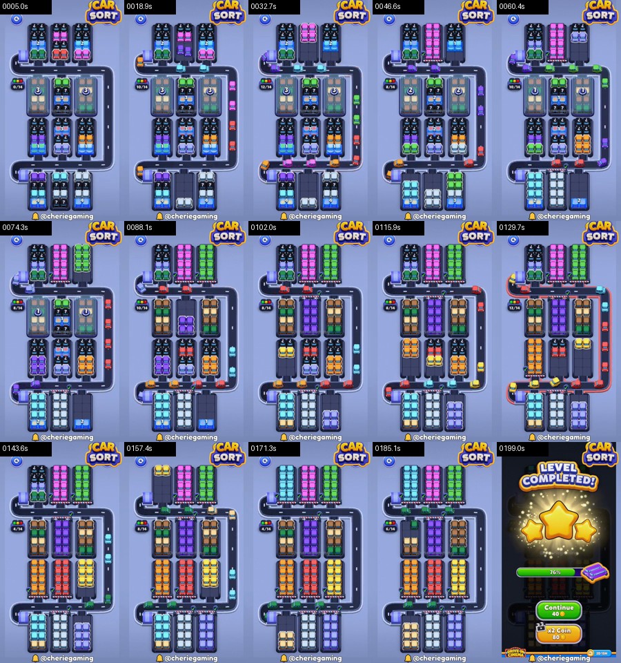 Car Sort: Color Puzzle Level 338 route reference