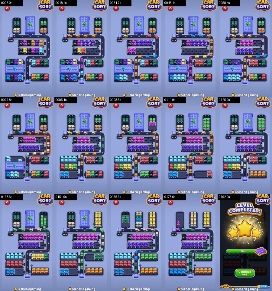 Car Sort: Color Puzzle Level 344 route reference