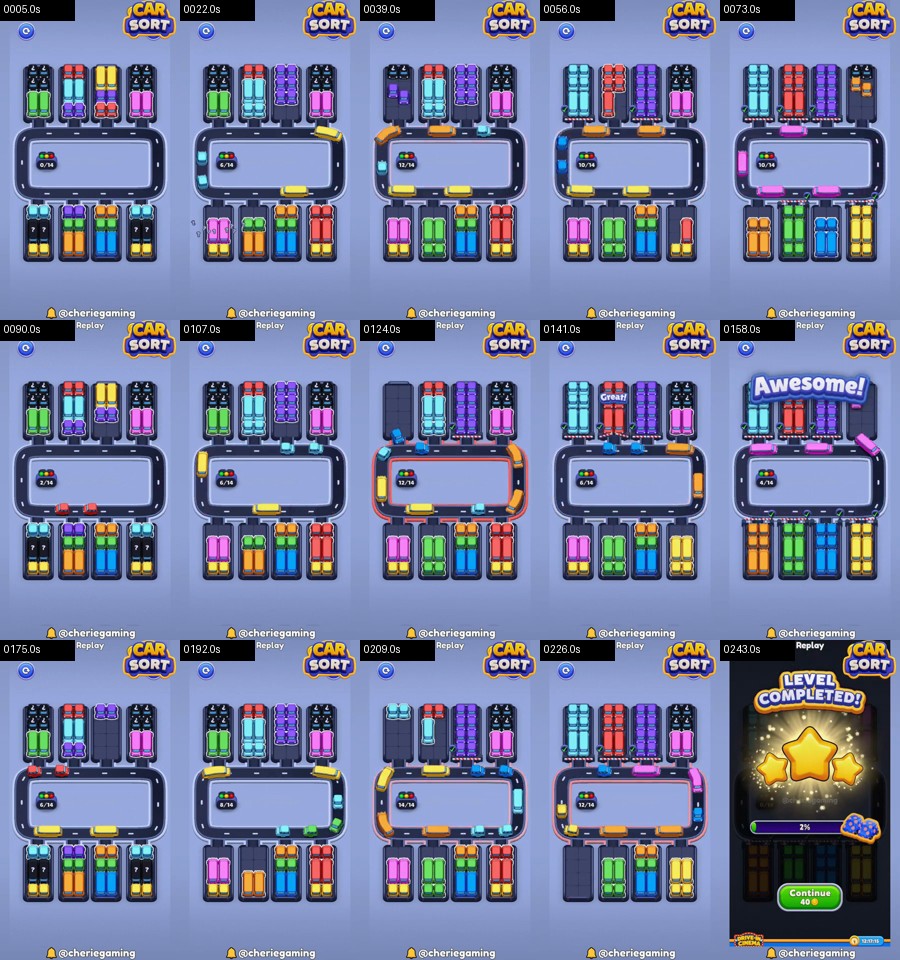Car Sort: Color Puzzle Level 352 route reference