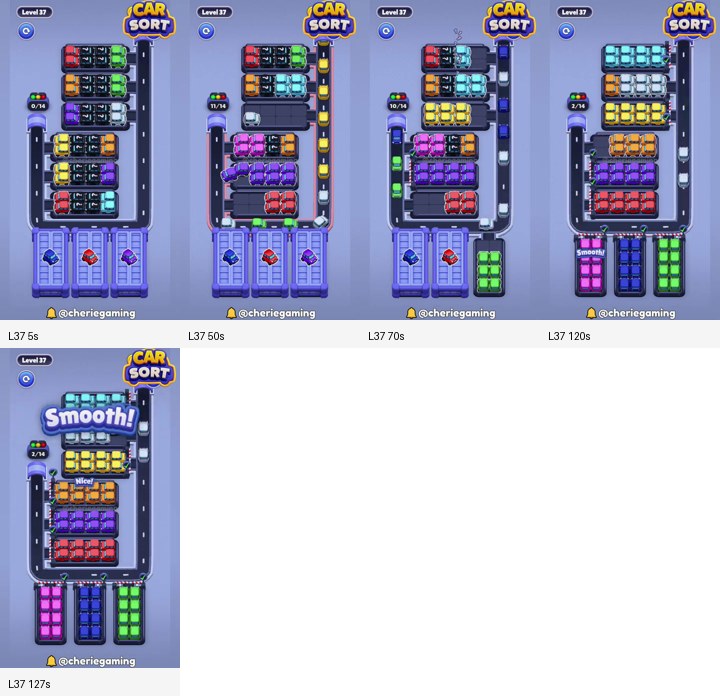 Car Sort Level 37 board analysis frames