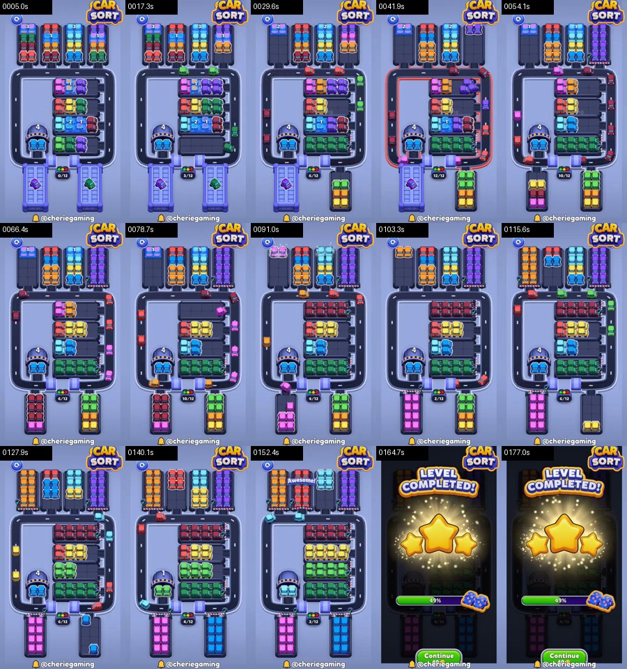 Car Sort: Color Puzzle Level 375 route reference