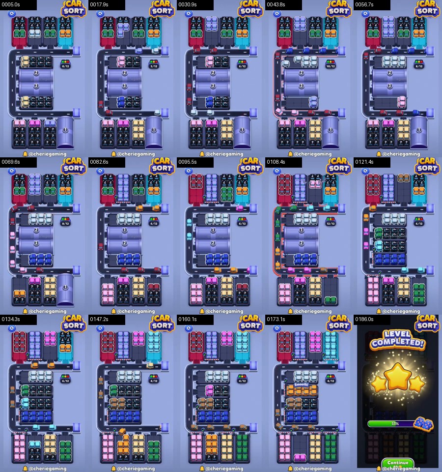 Car Sort: Color Puzzle Level 376 route reference