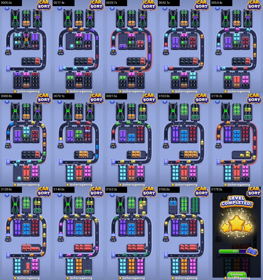 Car Sort: Color Puzzle Level 381 route reference
