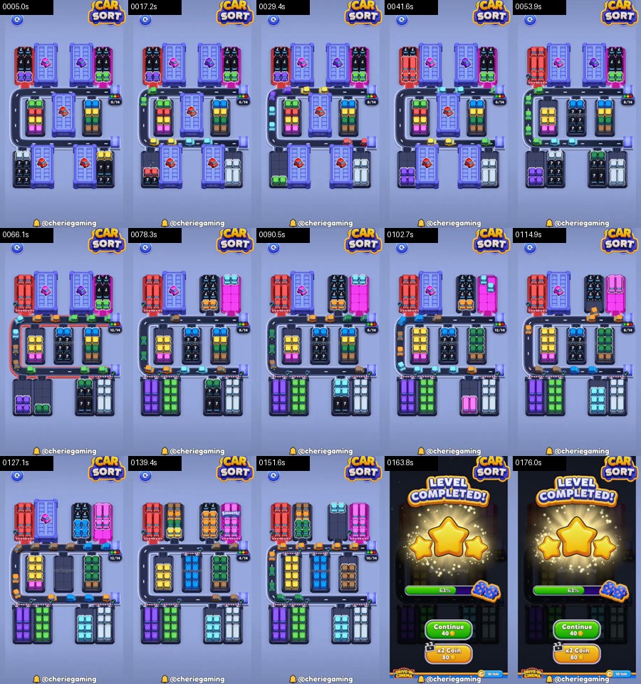 Car Sort: Color Puzzle Level 382 route reference