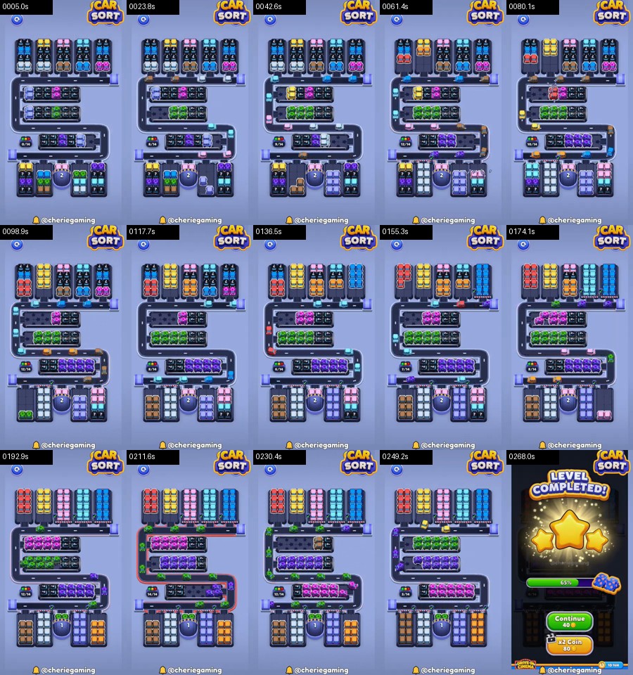 Car Sort: Color Puzzle Level 383 route reference