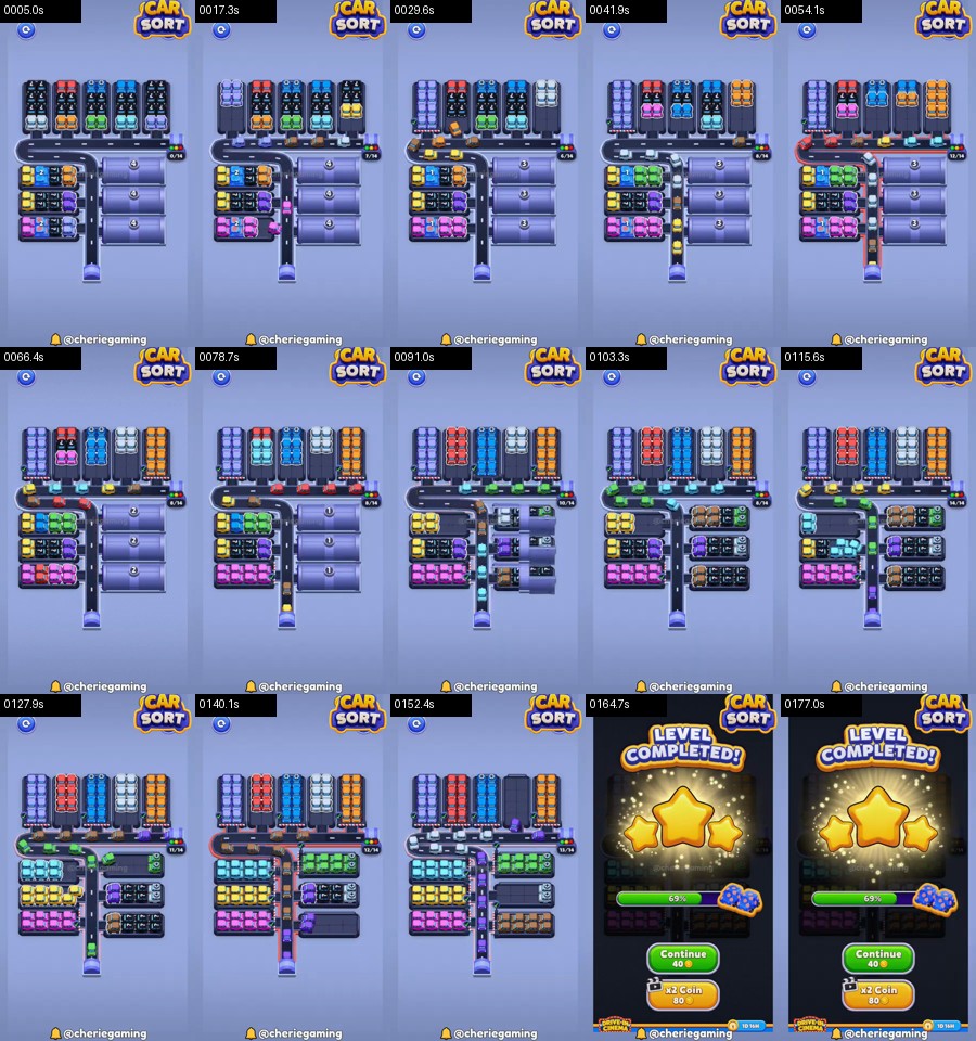 Car Sort: Color Puzzle Level 385 route reference
