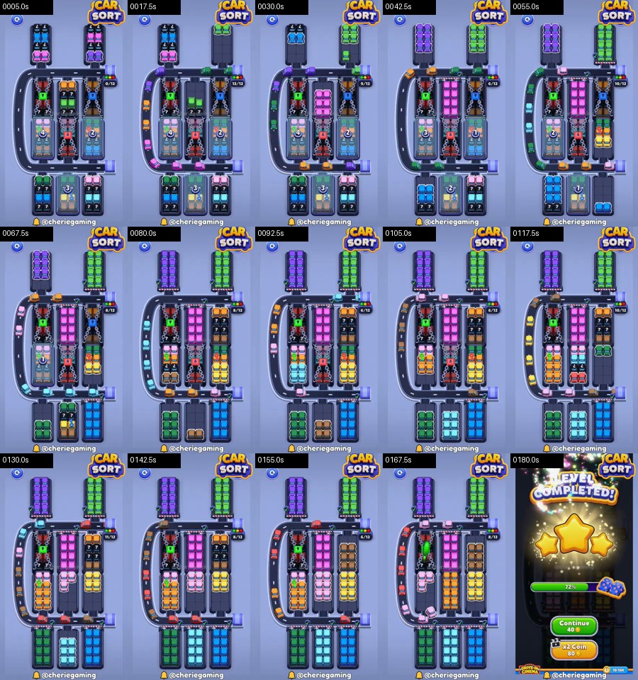 Car Sort: Color Puzzle Level 387 route reference