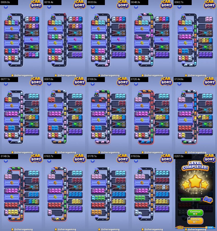 Car Sort: Color Puzzle Level 388 route reference