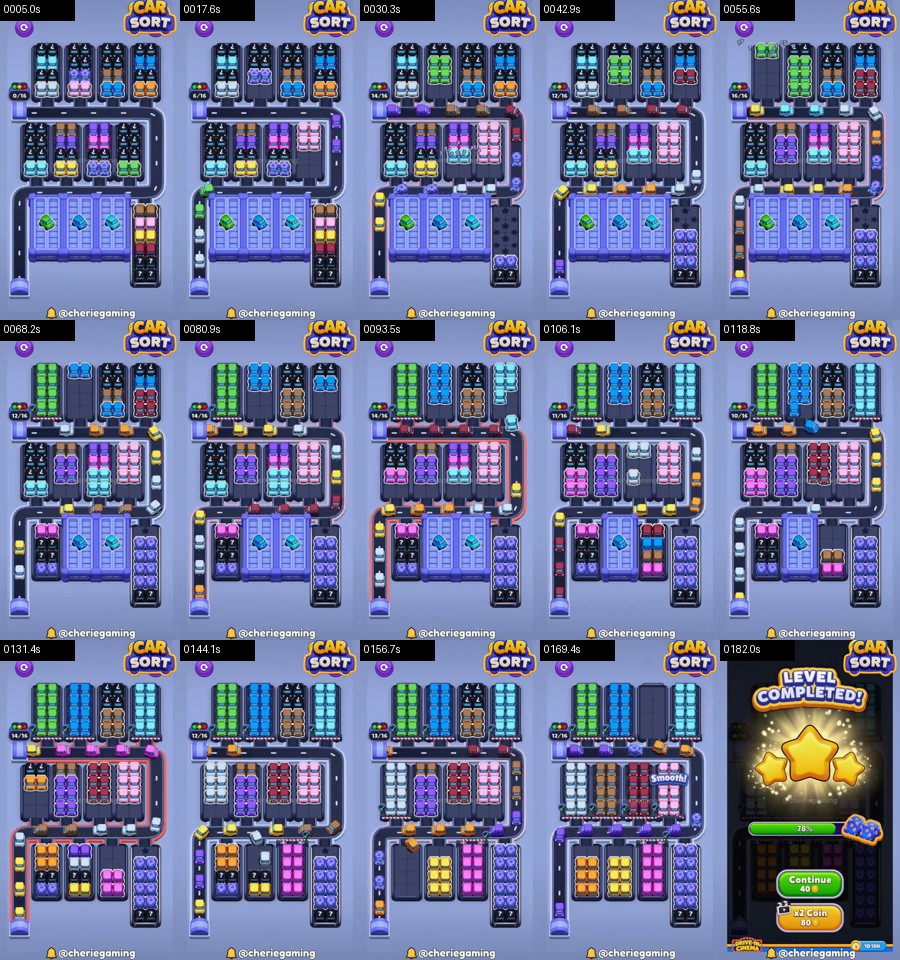 Car Sort: Color Puzzle Level 389 route reference