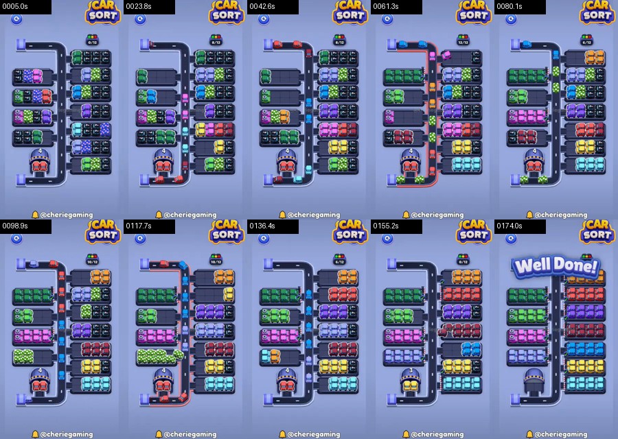 Car Sort: Color Puzzle Level 445 route reference