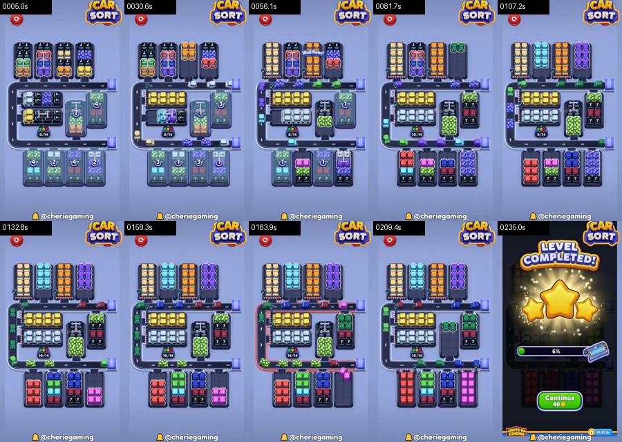 Car Sort: Color Puzzle Level 454 route reference