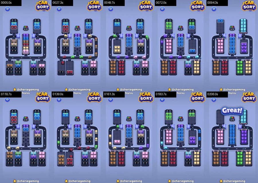 Car Sort: Color Puzzle Level 455 route reference