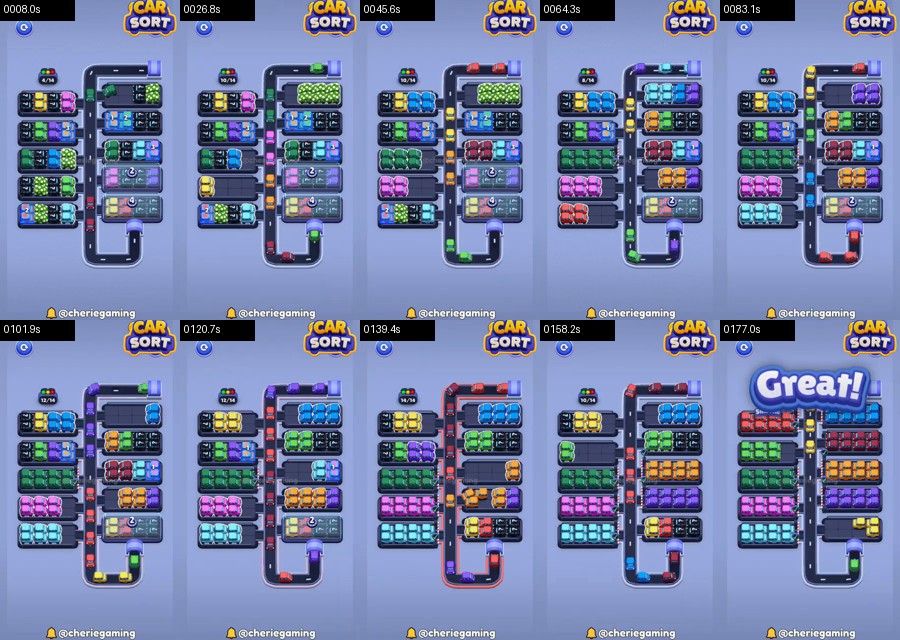 Car Sort: Color Puzzle Level 467 route reference