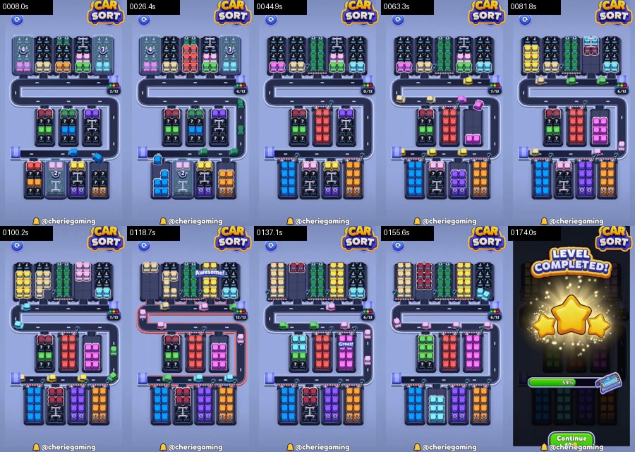 Car Sort: Color Puzzle Level 480 route reference