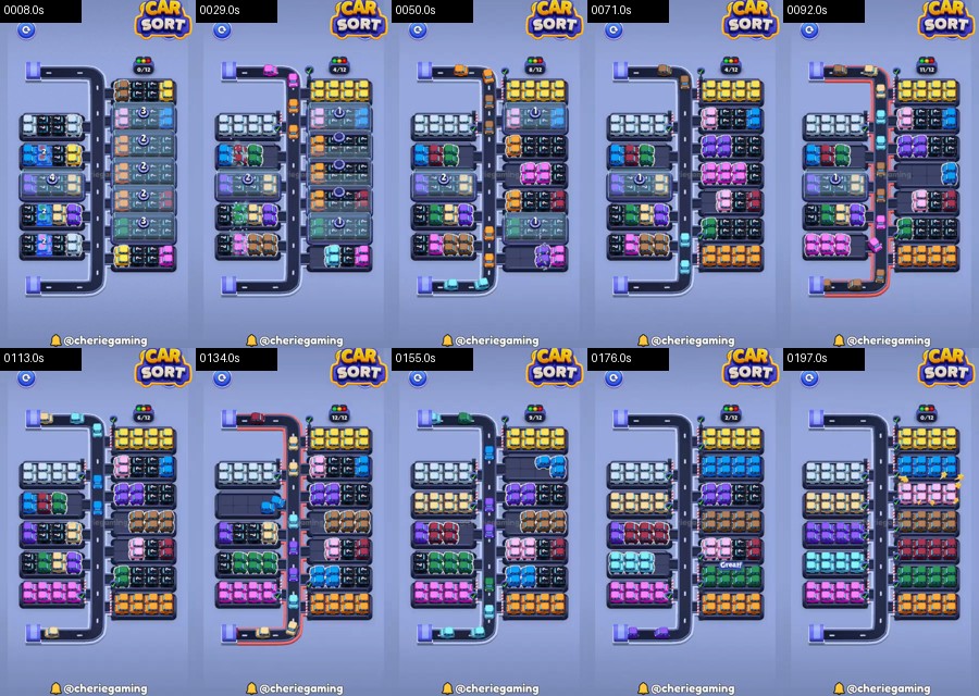 Car Sort: Color Puzzle Level 485 route reference
