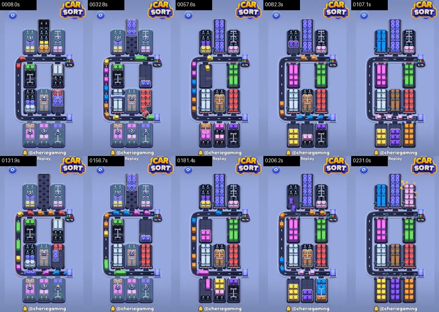 Car Sort: Color Puzzle Level 486 route reference